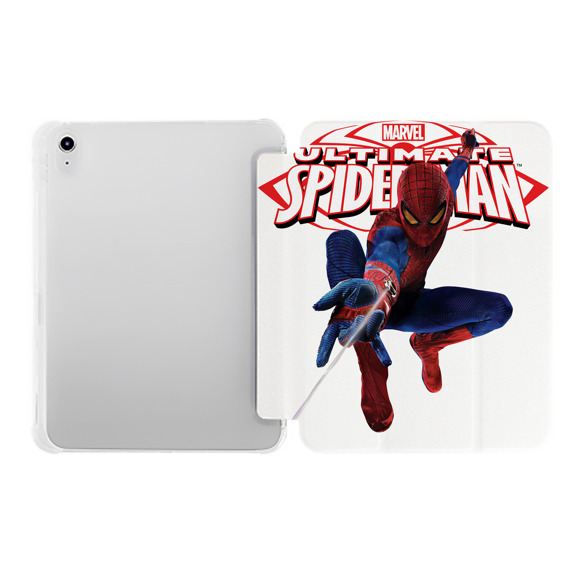 （画像用） Spider Man スパイダーマン IPad ケース ペン収納付き 三つ折りスタンド PUレザー×シリコン 対応機種9.5/10.5/10.9インチ